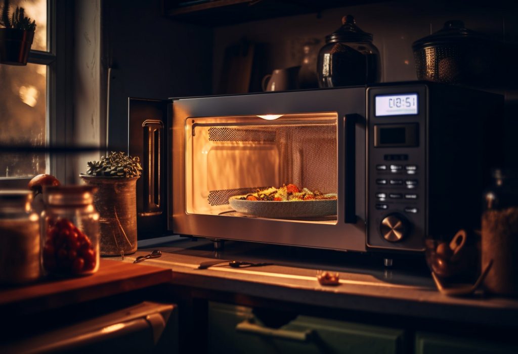 wooden table holds healthy meal with fresh vegetables generated by ai